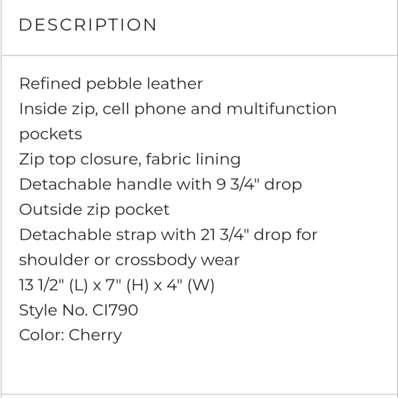 Coach Mara Hobo Shoulder Bag And Wallet Set In Cherry Pebble Leather W/ Dustbag - Picture 3 of 16